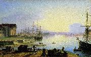 Maxim Nikiforovich Vorobiev Sunrise over the Neva river oil painting artist